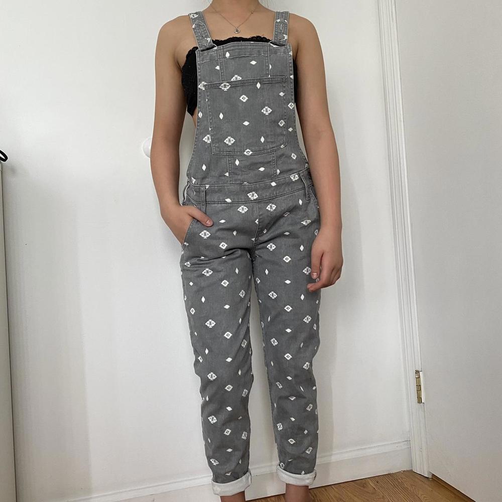 Hollister Patterned Overalls The Straps - image 1